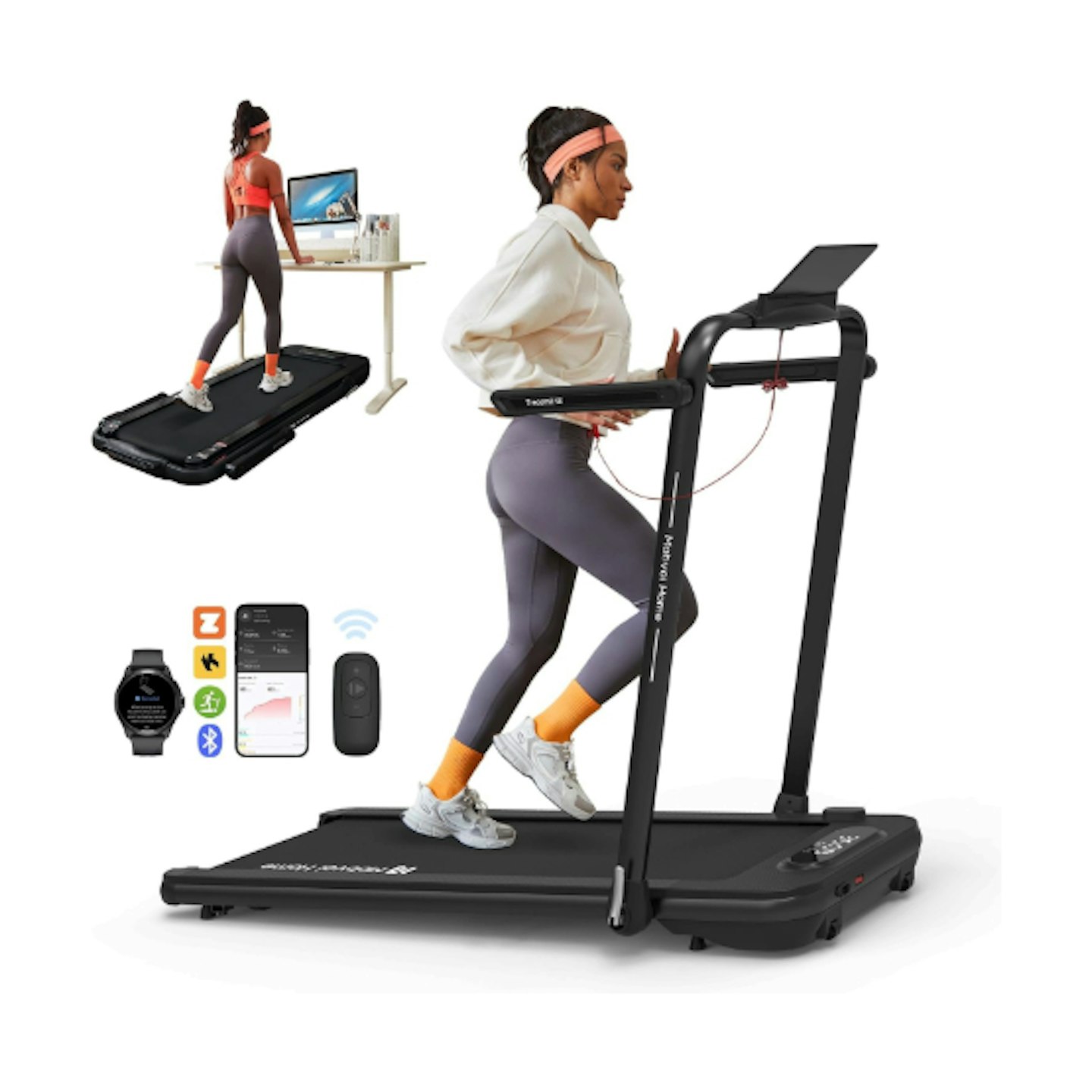 Mobvoi Home Treadmill SE 3 in 1 Foldable Treadmill for Home Walking Pad 2.5 HP Compact Portable folding Under Desk Running Machine with Remote Control LED Display for Home Office 12 km/h. Best treadmills. Best foldable treadmill.