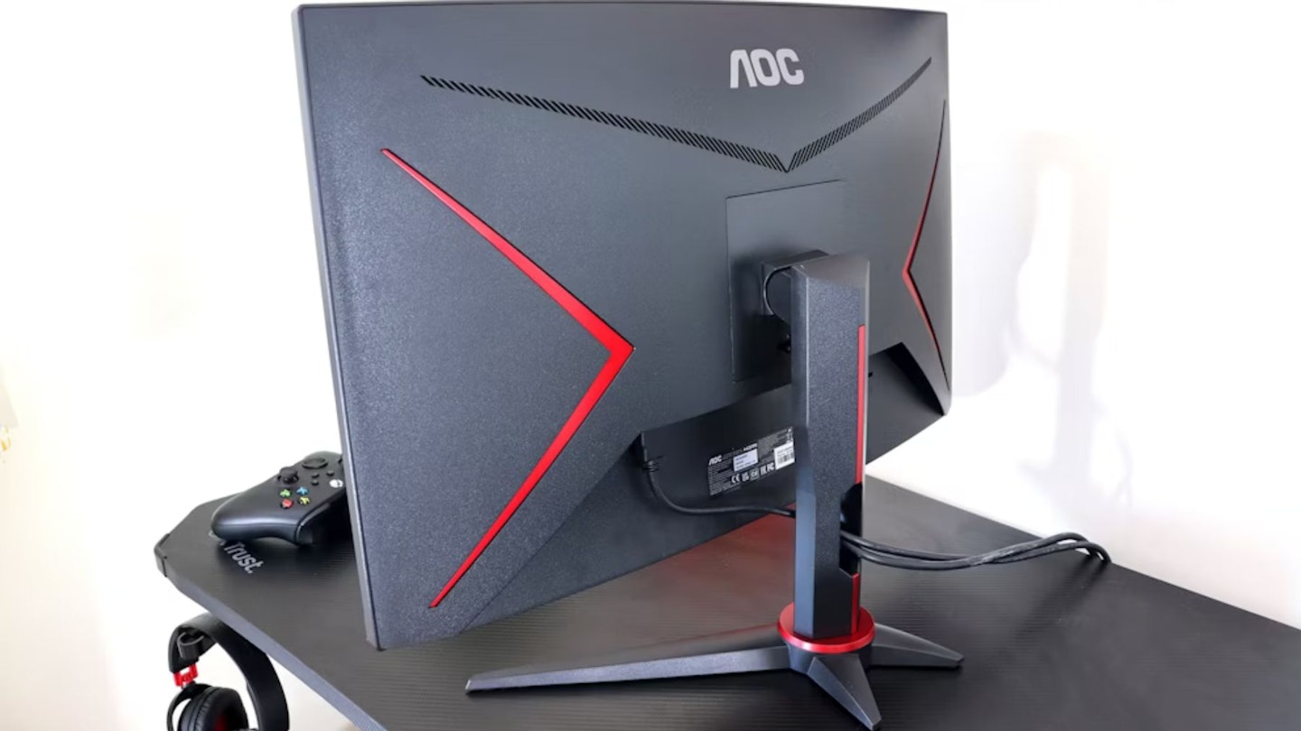 AOC Gaming CQ27G2SE monitor on a desk with an Xbox