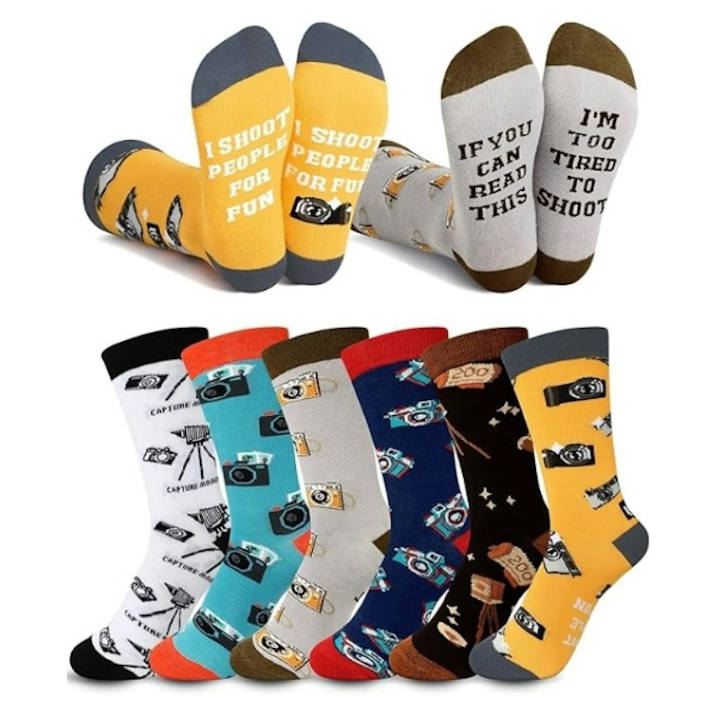 Glitopper Retro Camera Crew Socks