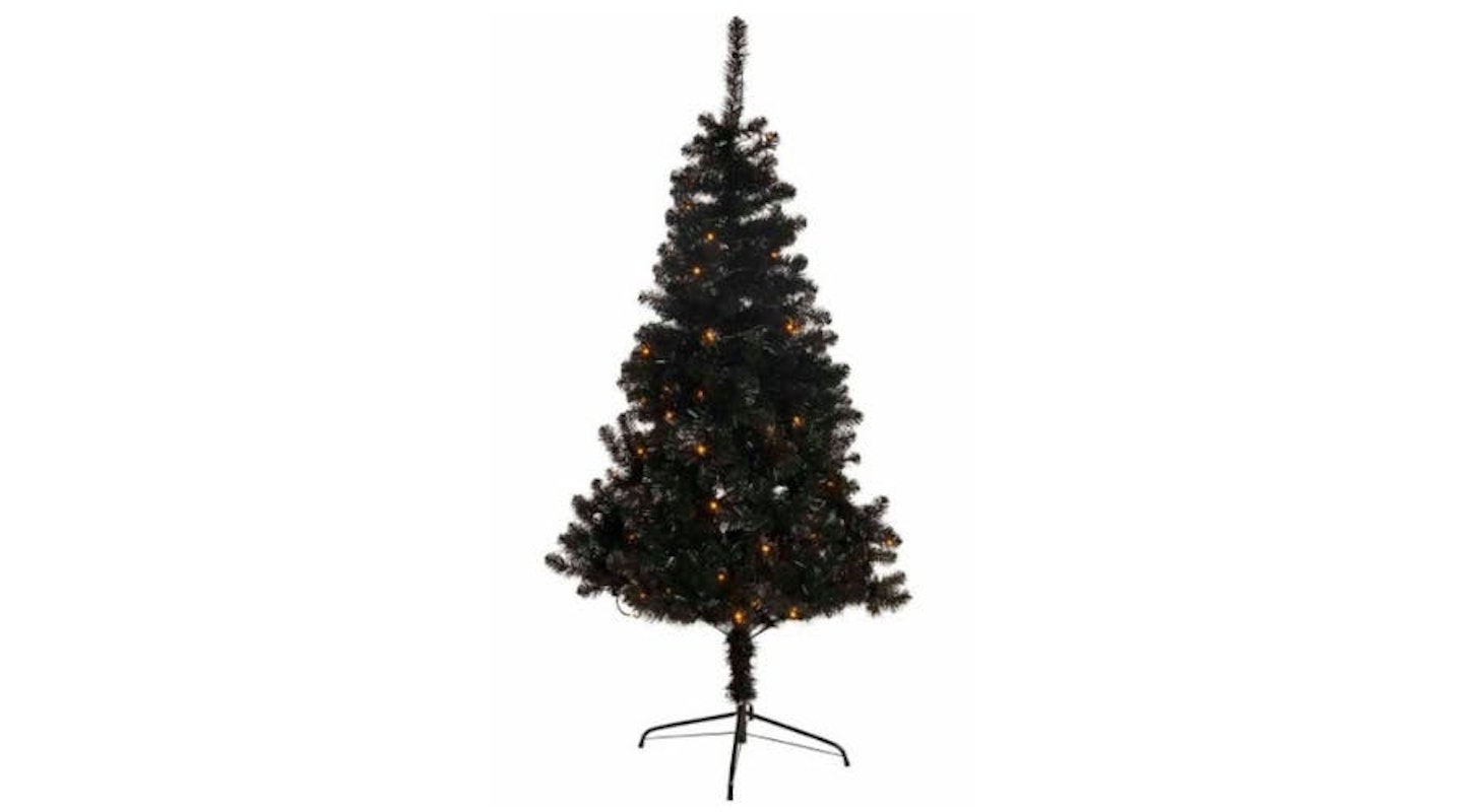 Wilko 6ft Black Pre-Lit Christmas Tree