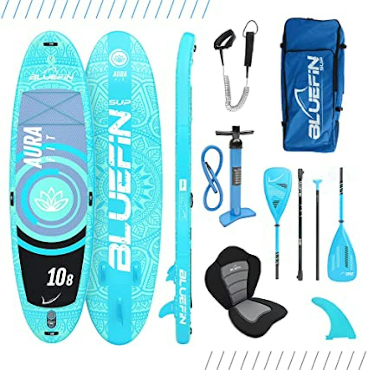 Bluefin SUP 10′8″ Aura FIT Stand Up Paddle Board Kit