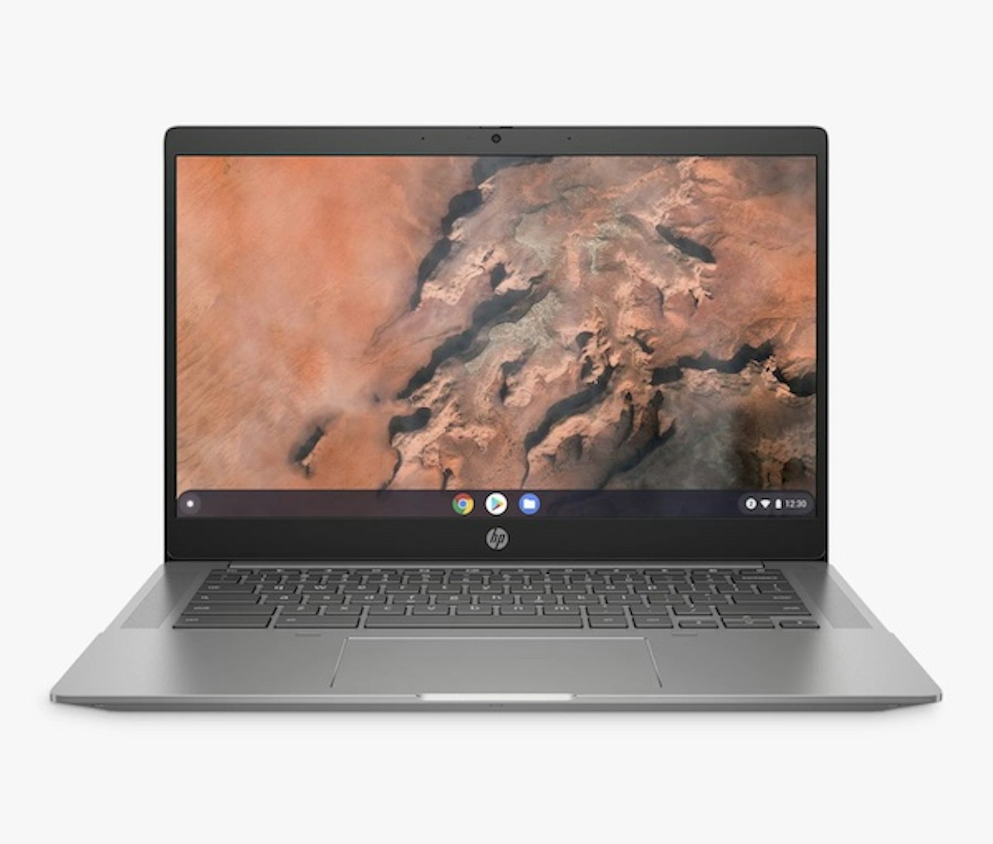 HP Chromebook 14b-na0005na Laptop, AMD Athlon Silver Processor, 4GB RAM, 64GB eMMC Storage, 14" Full HD, Mineral Silver