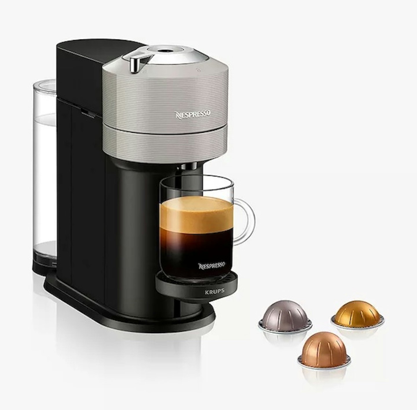 Nespresso Vertuo Next Coffee Machine by KRUPS, Light Grey