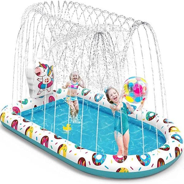 Sprinkler Splash Pad for Kids 70‘’Sprinkler Summer Outdoor Water Mat Toys Wading Swimming Pool Backyard Fountain Play Mat for Age 3 4 5 6 7 8 12 