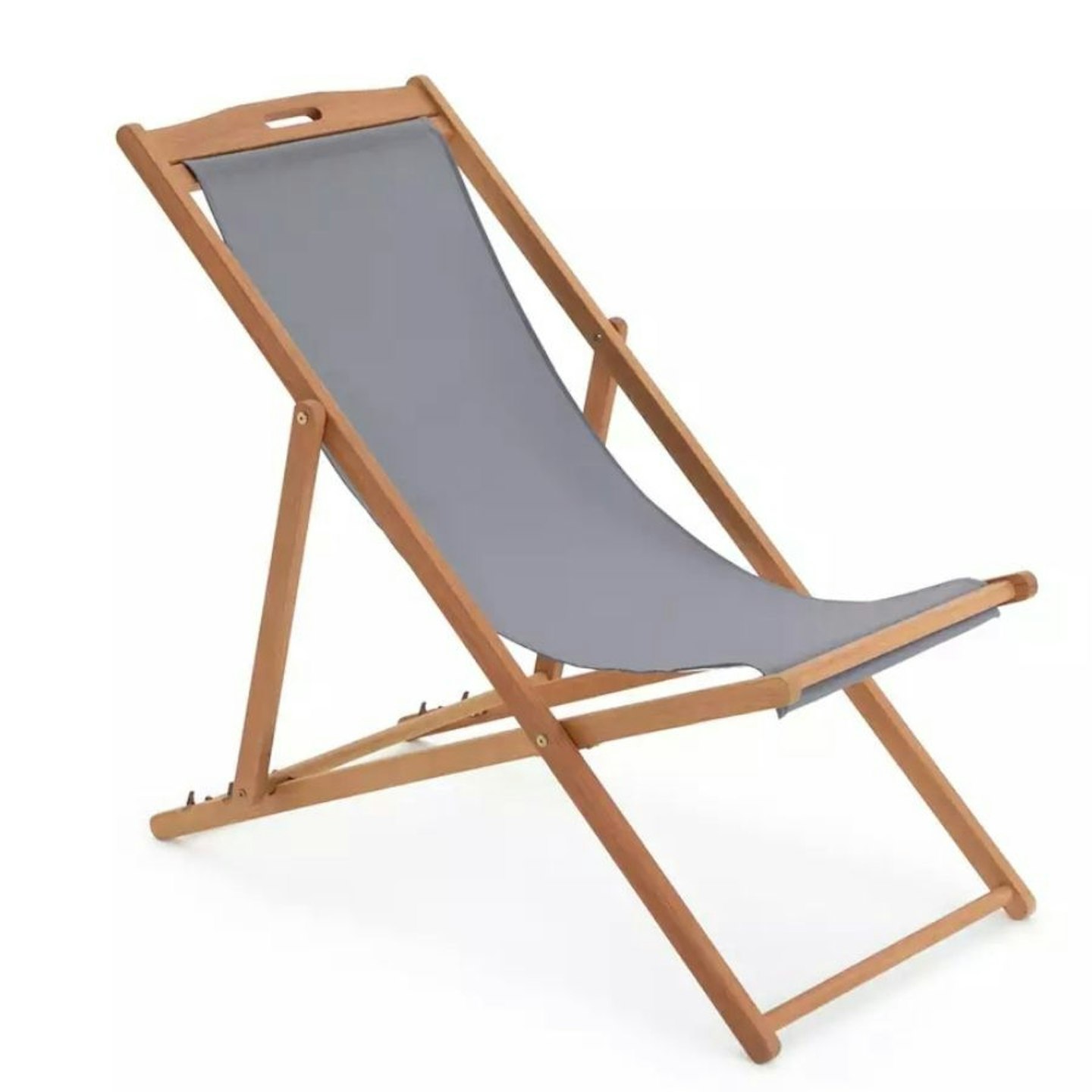 Argos Habitat Wooden Deck Chair - Charcoal