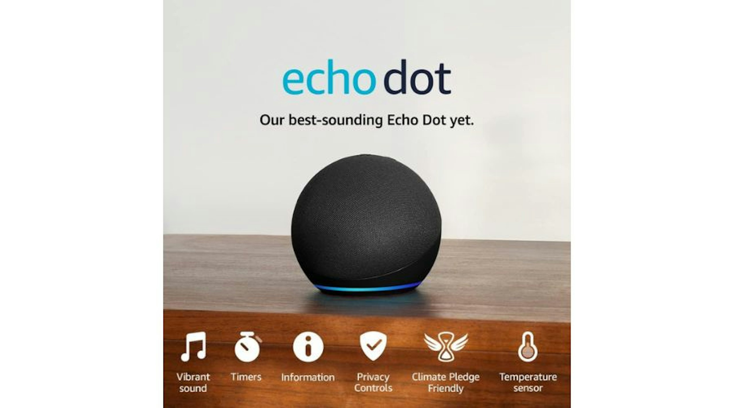 Amazon - Echo Dot (5th generation, 2022 release) Wi-Fi and Bluetooth smart speaker
