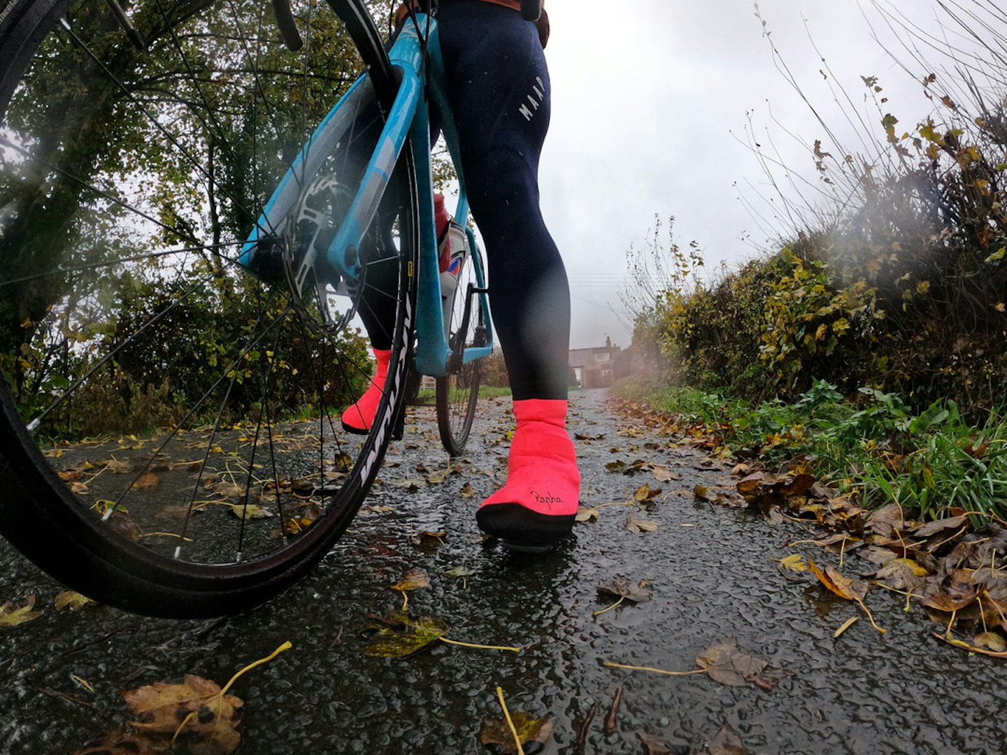 Rapha Winter Overshoes in use