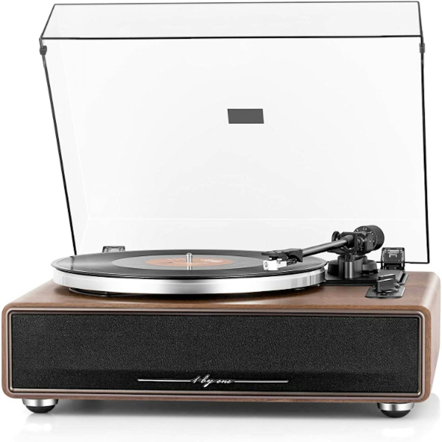 1 BY ONE High Fidelity Belt Drive Bluetooth Turntable with Built-in Speakers