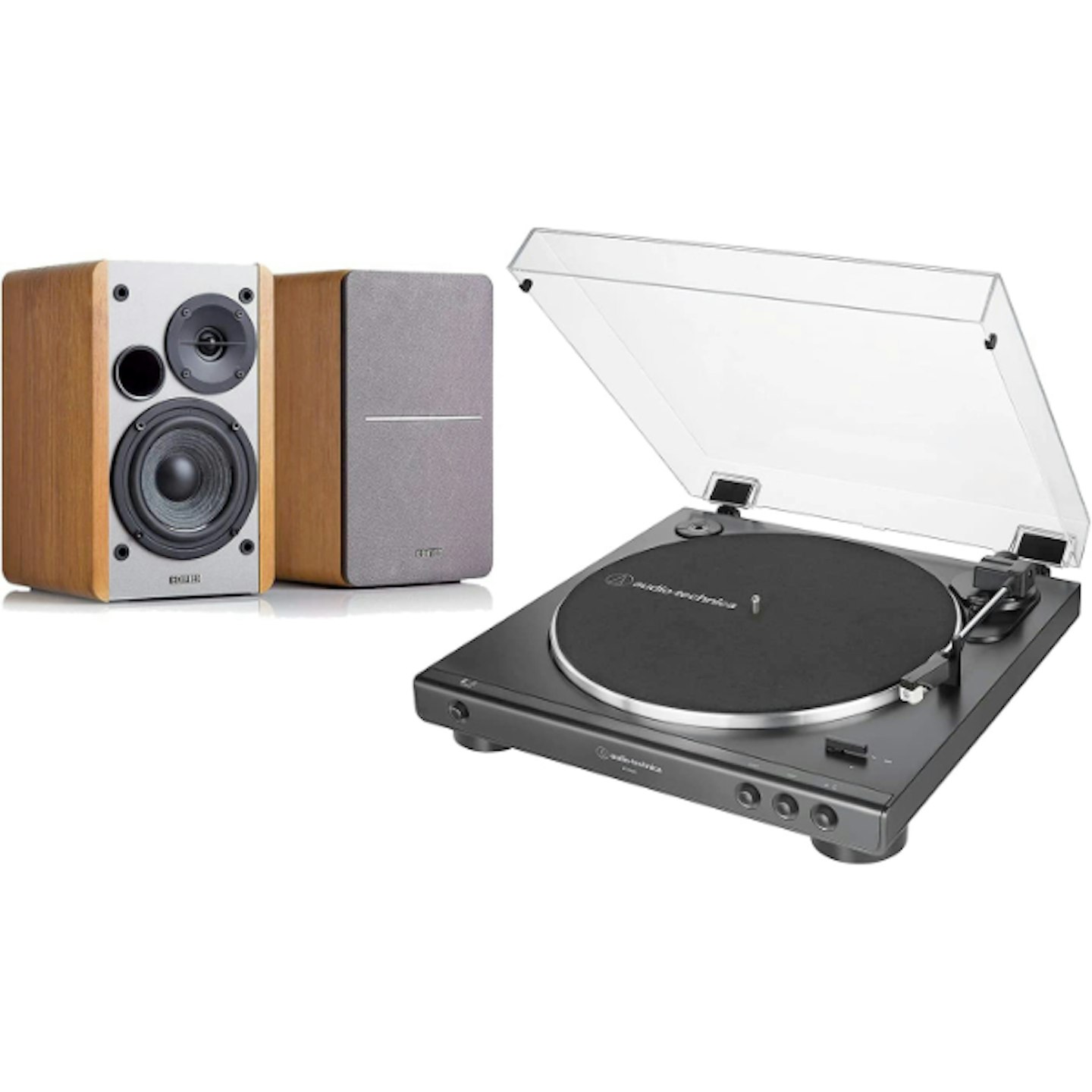 Audio-Technica AT-LP60X Turntable and Edifier R1280T Active Speaker Package