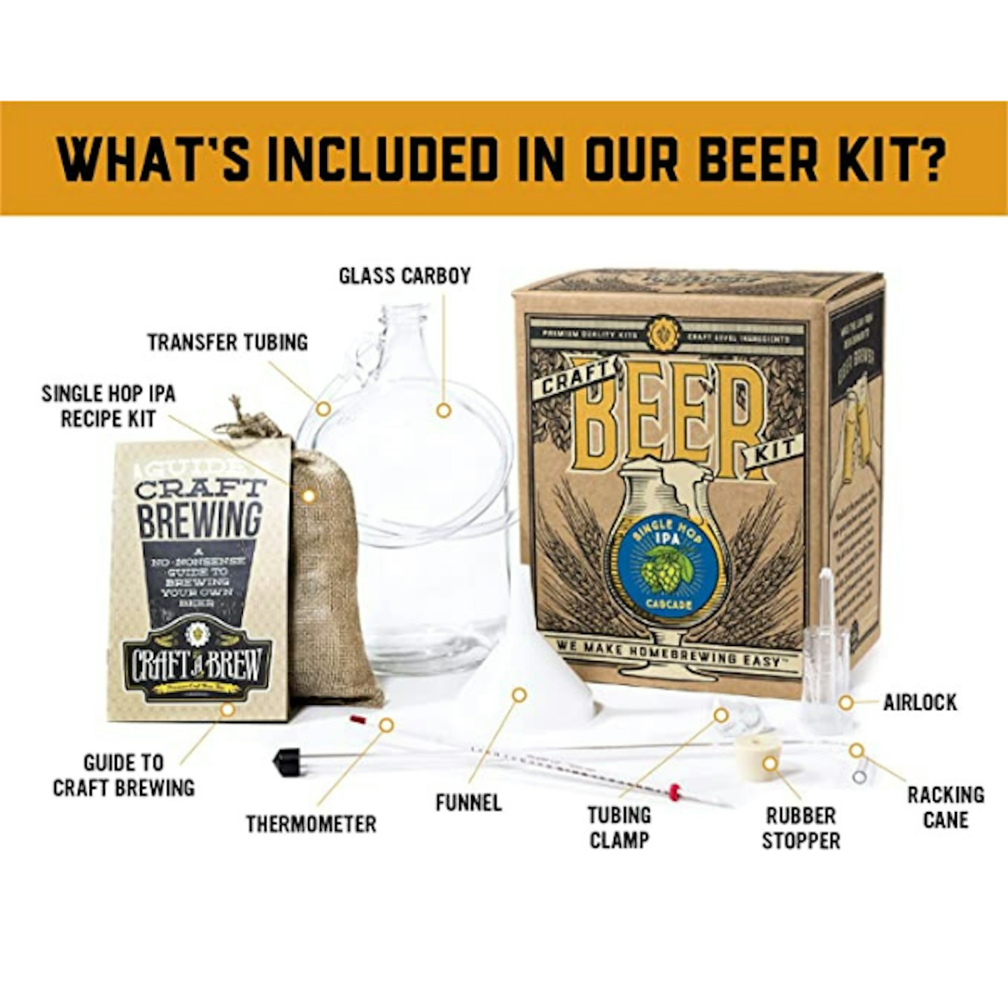 Craft A Brew Single Hop IPA (Cascade); Beer Making Kit