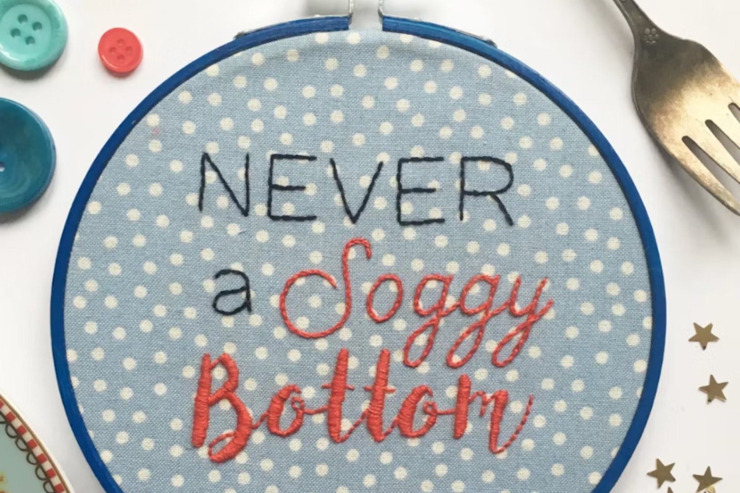 Soggy Bottom Bake Off Inspired Embroidery Hoop Art