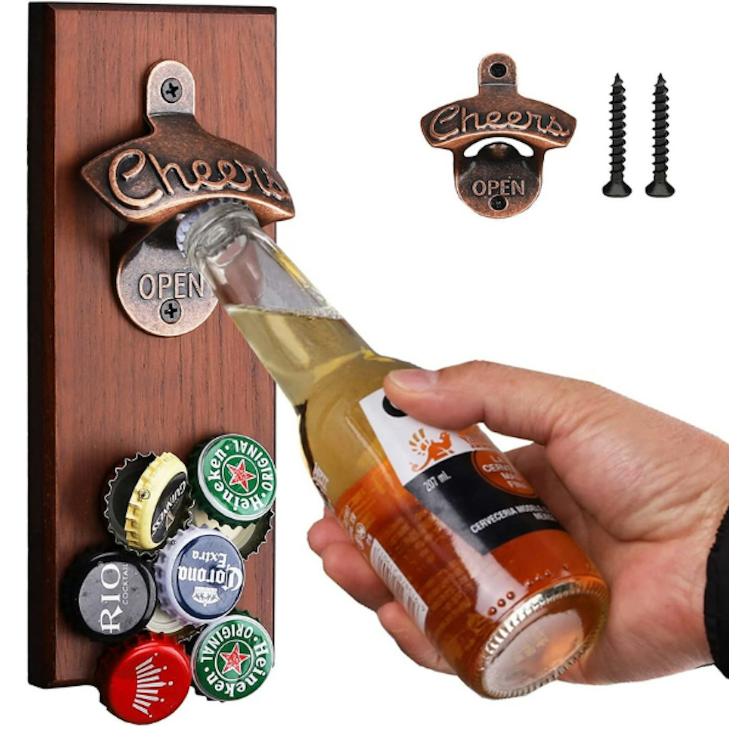 Magnetic Beer Bottle Opener Wall Mounted with Catcher