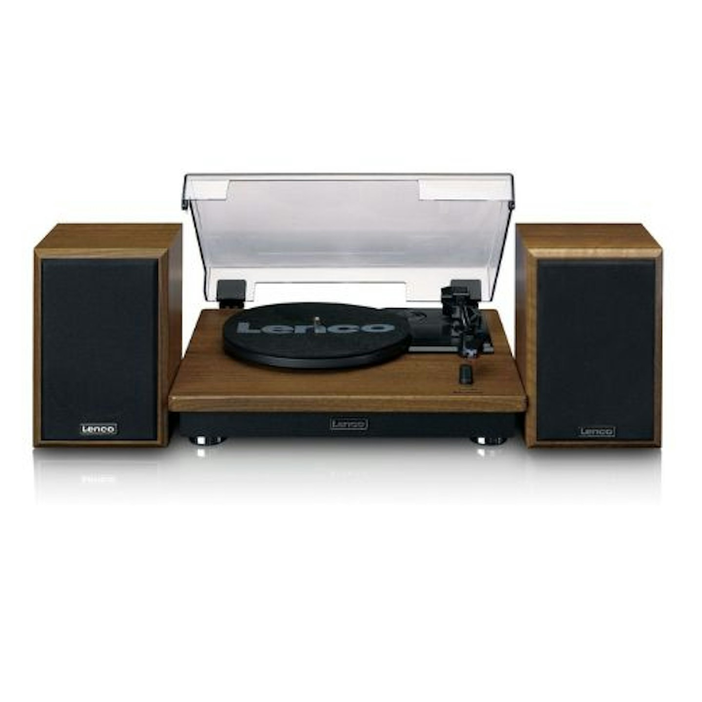 Lenco LS100 Wood Turntable & Speakers