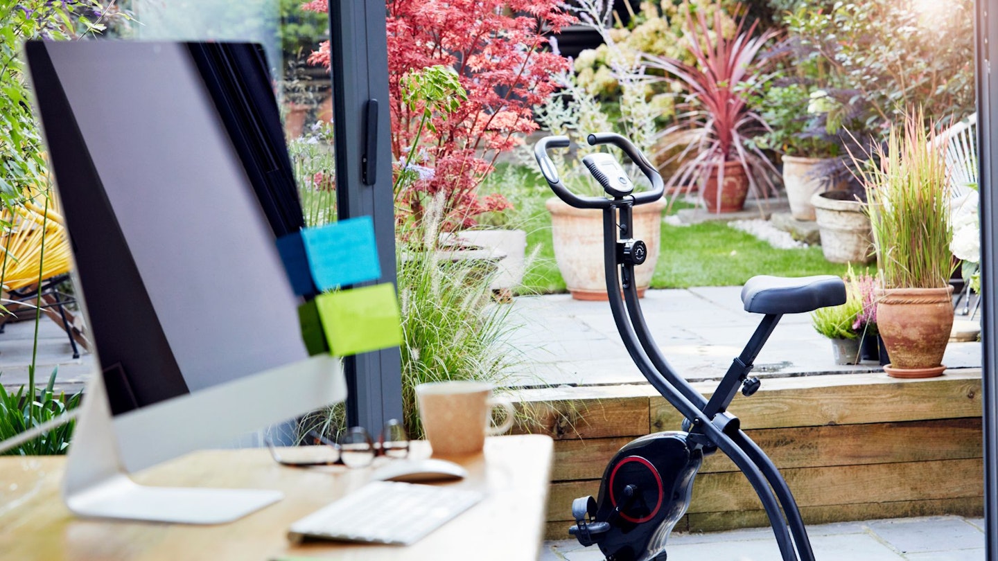 an exercise bike in the home