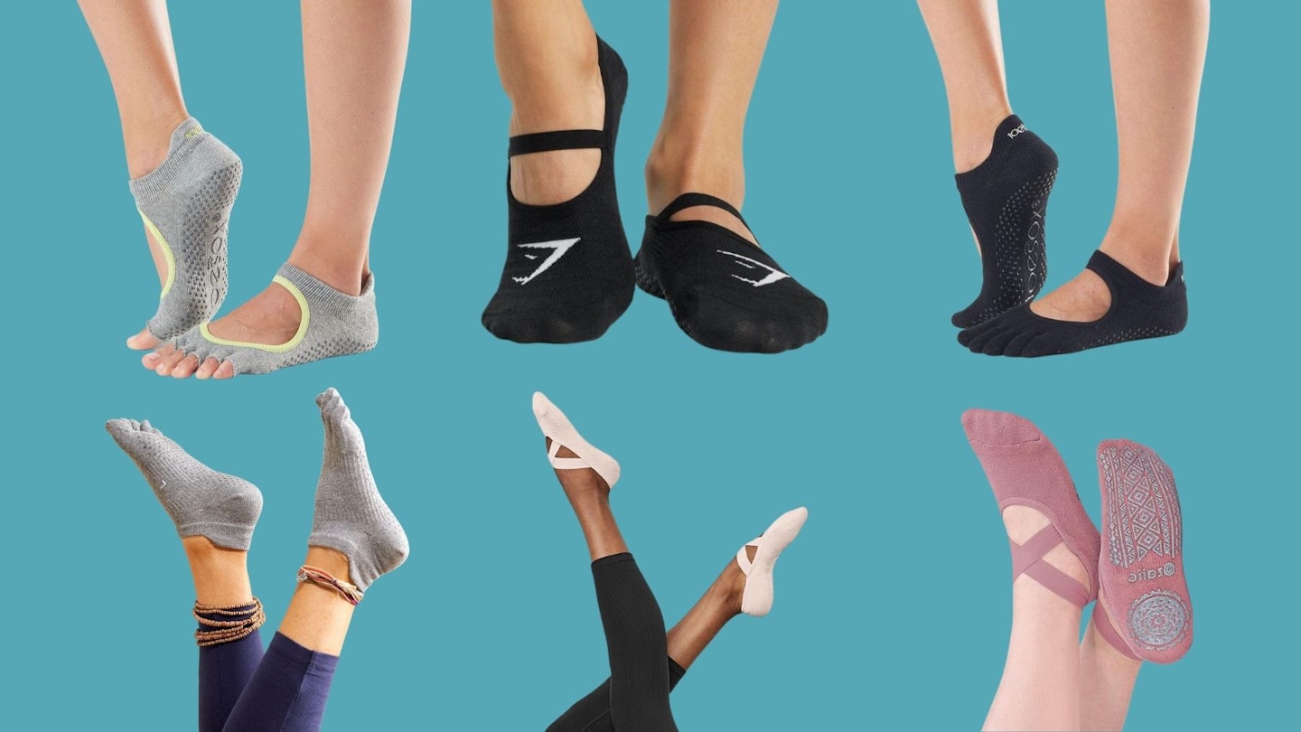 Non-Slip 5 Pairs Women Toe Socks Grip Socks Breathable Yoga Socks