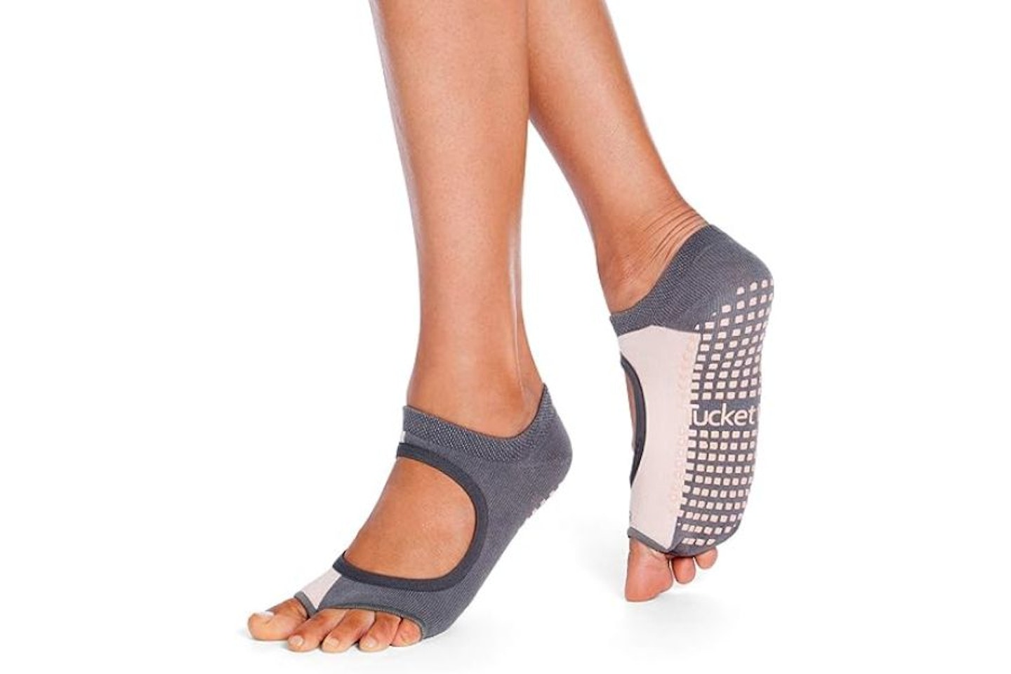 Open Toed Yoga Socks Women Cotton Dot Silicone Non-slip Grip