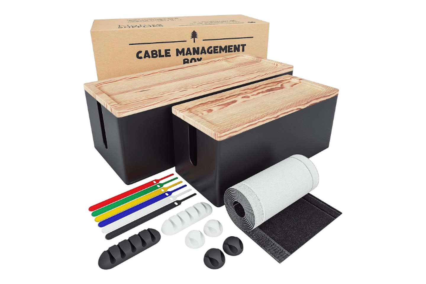 NATURE SUPPLIES -  Cable Tidy Box Set Of 2 - possibly the best cable organiser