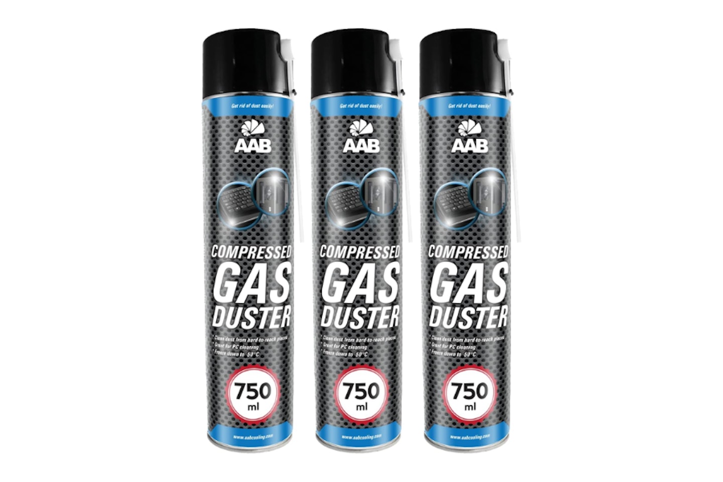 AAB Compressed Gas Duster 750ml x3 - one of the best keyboard cleaner products