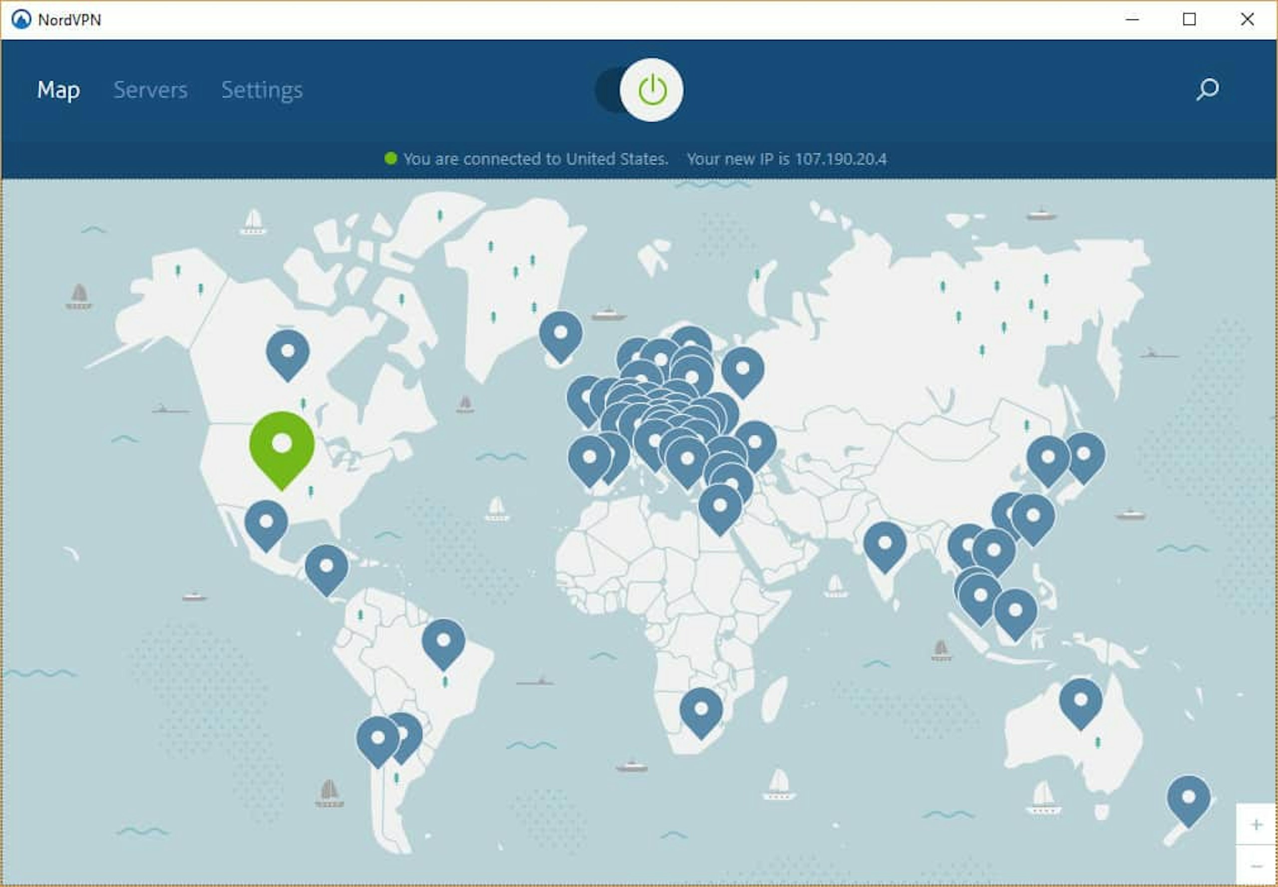 NordVPN map