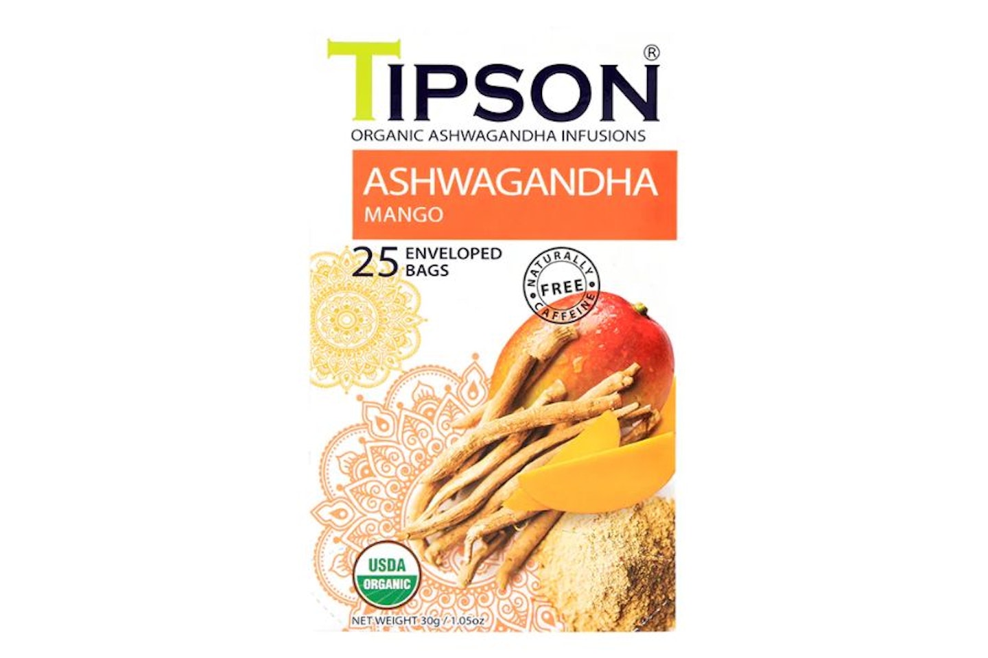 Tipson Organic Infusion Ashwagandha - Mango - best tea ashwaganda 