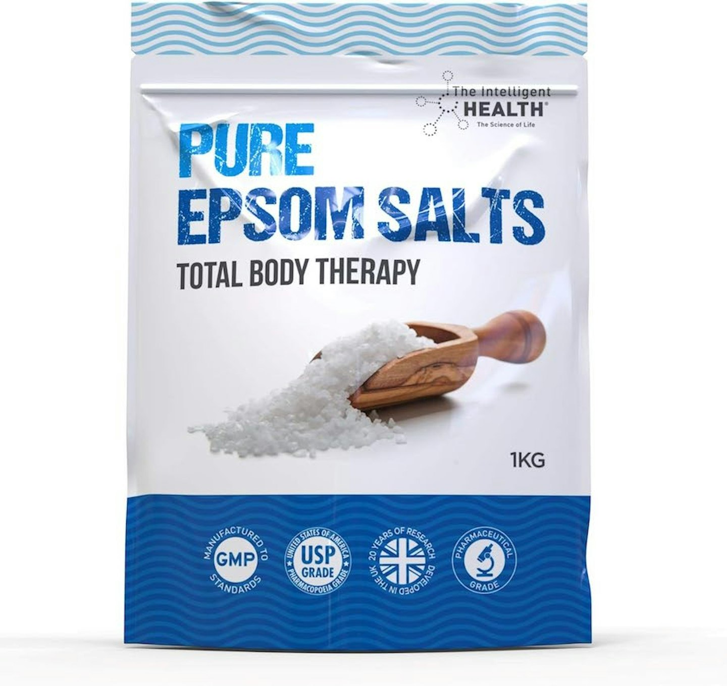 The Intelligent Health Pure Epsom Salts, Magnesium Sulphate Bath Salt 1KG