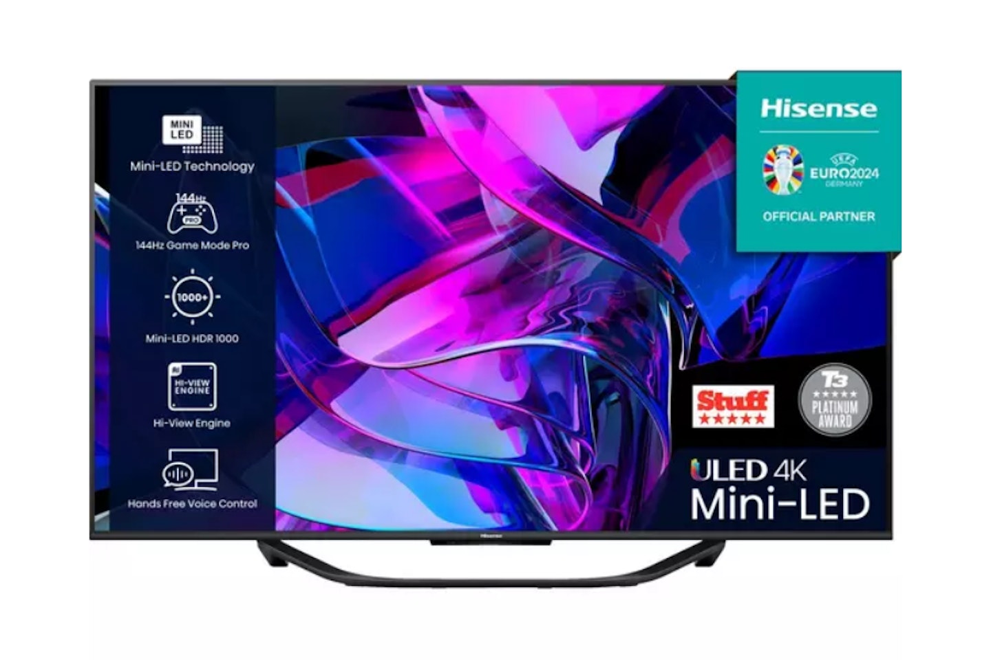 Hisense 65U7KQTUK, 65 inch, 4K Ultra HD HDR, Mini-LED, Smart TV
