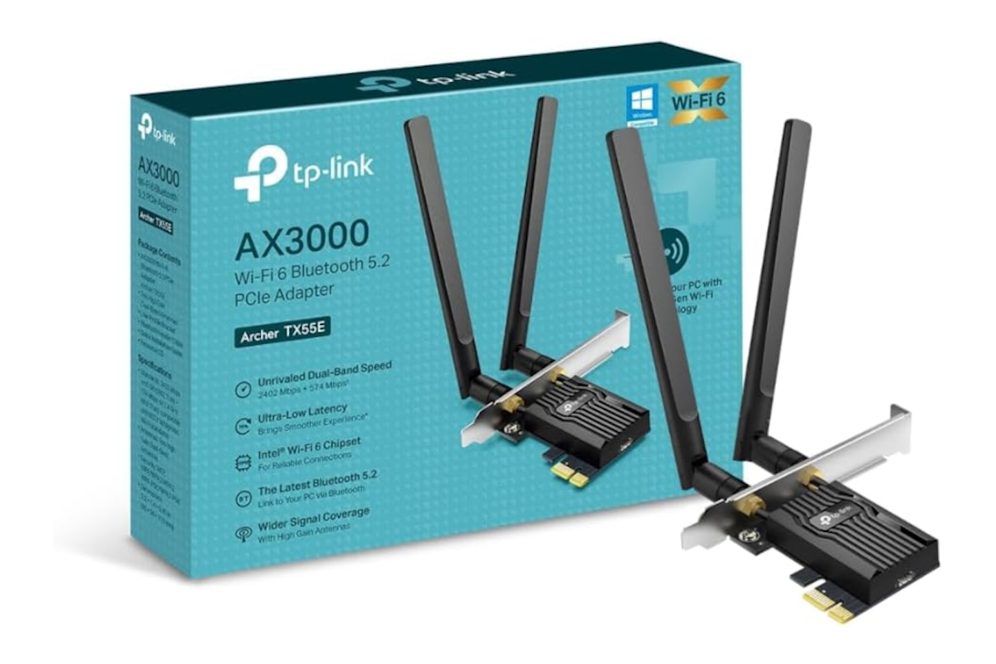 TP-Link AX3000 Dual-Band Wi-Fi 6 Bluetooth 5.2 PCIe Adapter - possibly the best wifi card for gaming