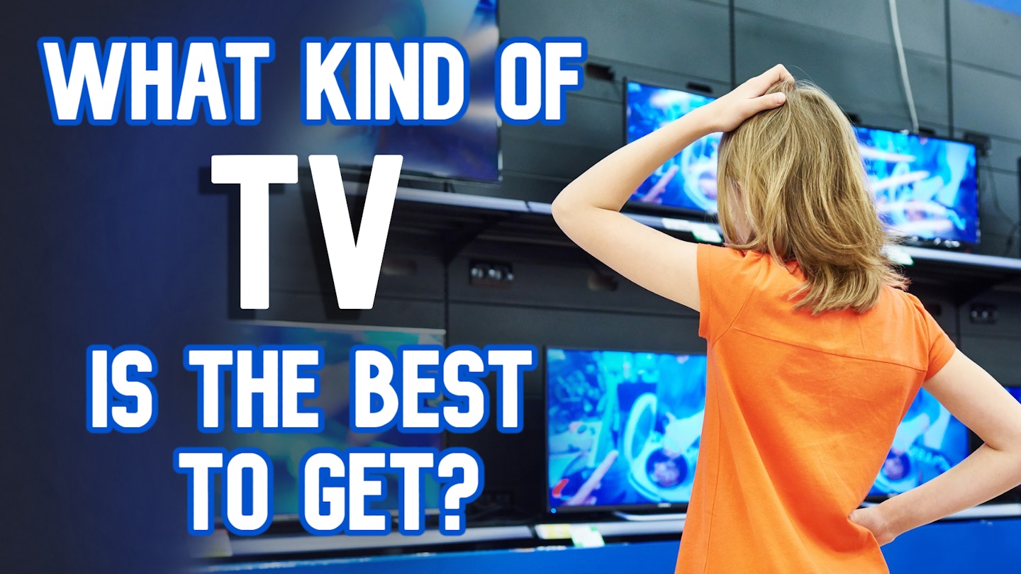 a confused woman looking at what kind of tv is the best to get