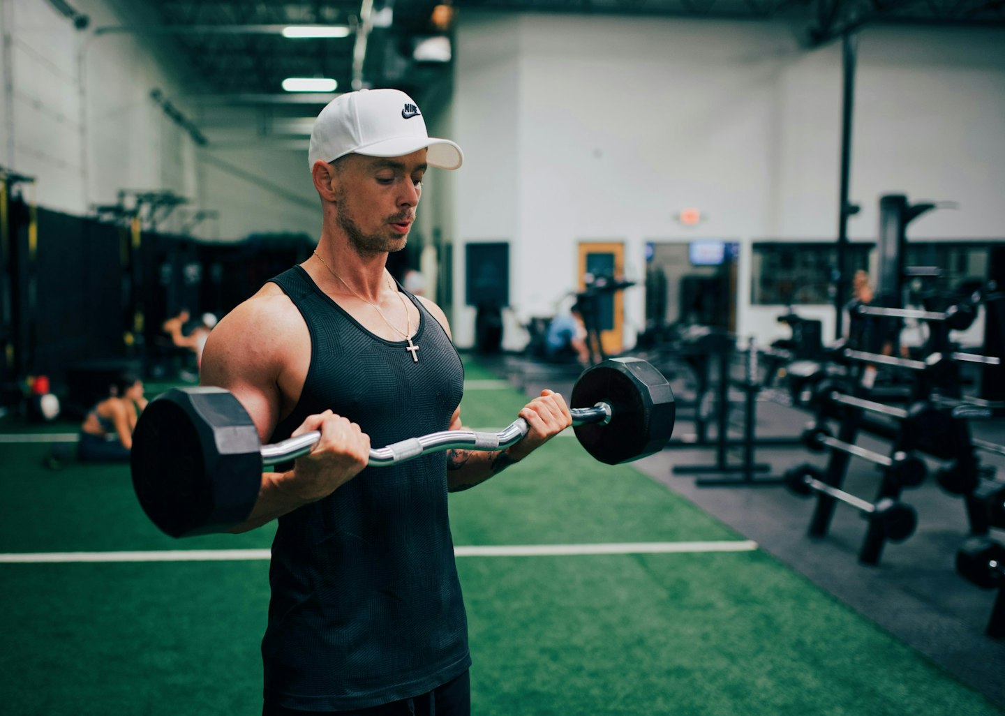 Man doing bicep curls