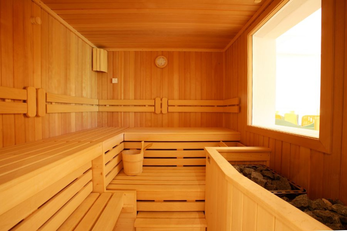 An empty sauna