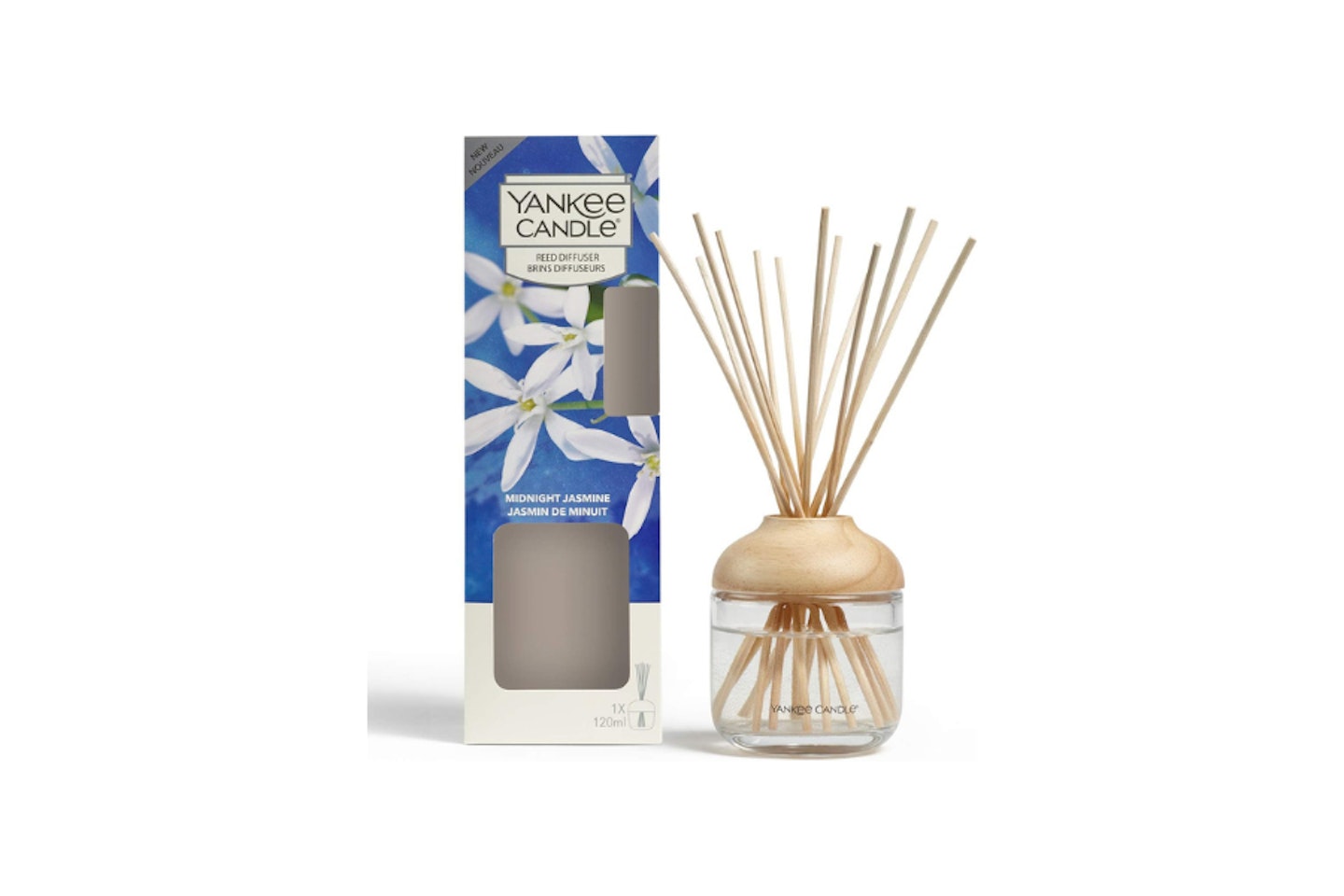 Yankee Candle Reed Diffuser - Midnight Jasmine - 120 ml - Up to 10 Weeks of Fragrance