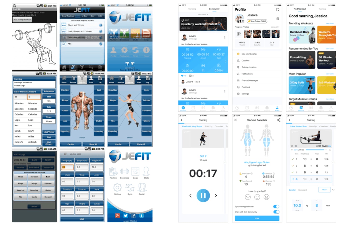 Jefit app layout