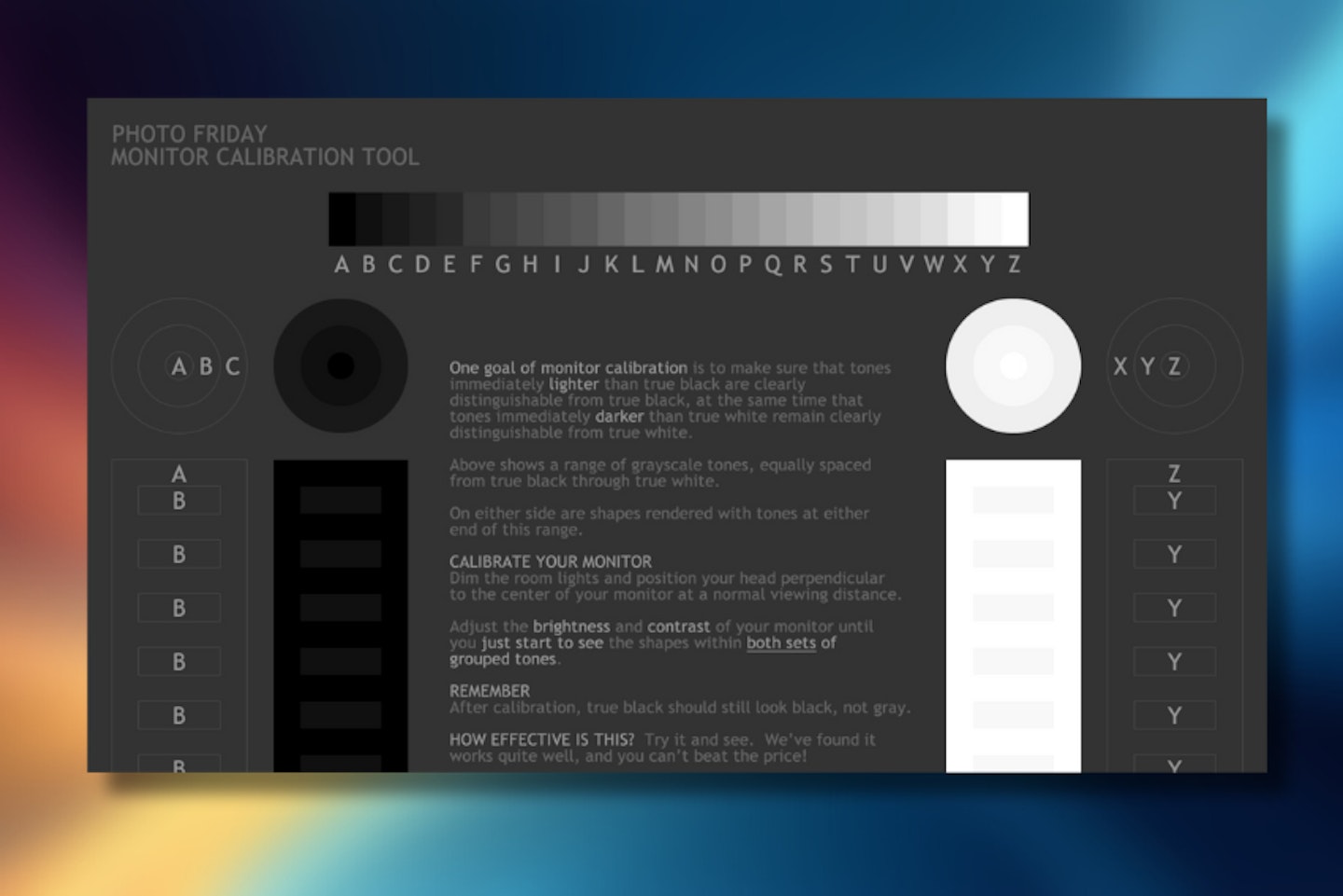 PHOTO FRIDAY MONITOR CALIBRATION TOOL