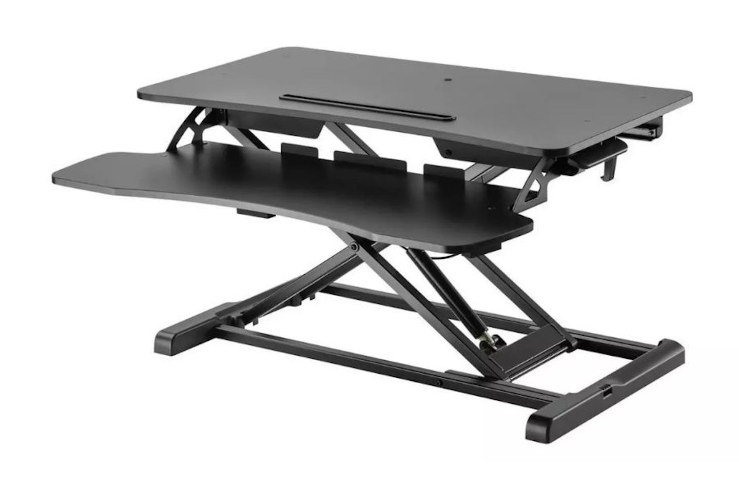 ProperAV Two-Tier Stand-Up Desk Workstation