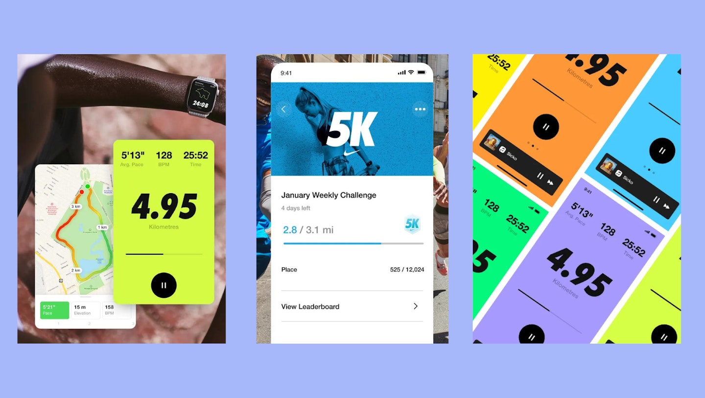 Nike Run Club app layout