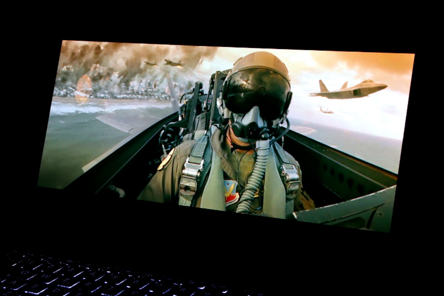 ASUS Zenbook 14 OLED laptop PLAYING A MOVIE