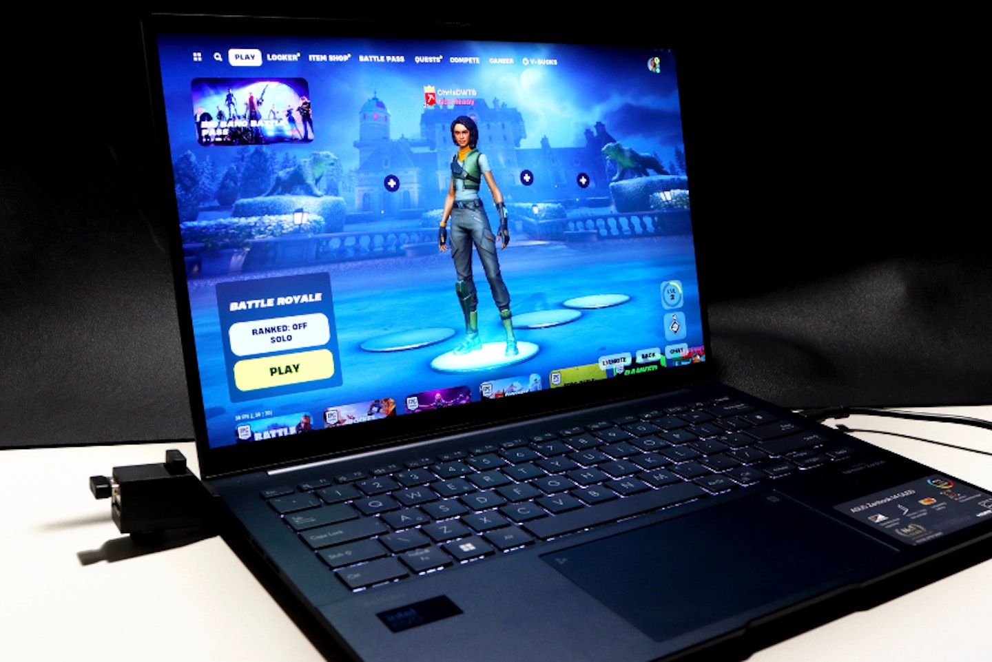 ASUS Zenbook 14 OLED laptop RUNNING FORTNITE