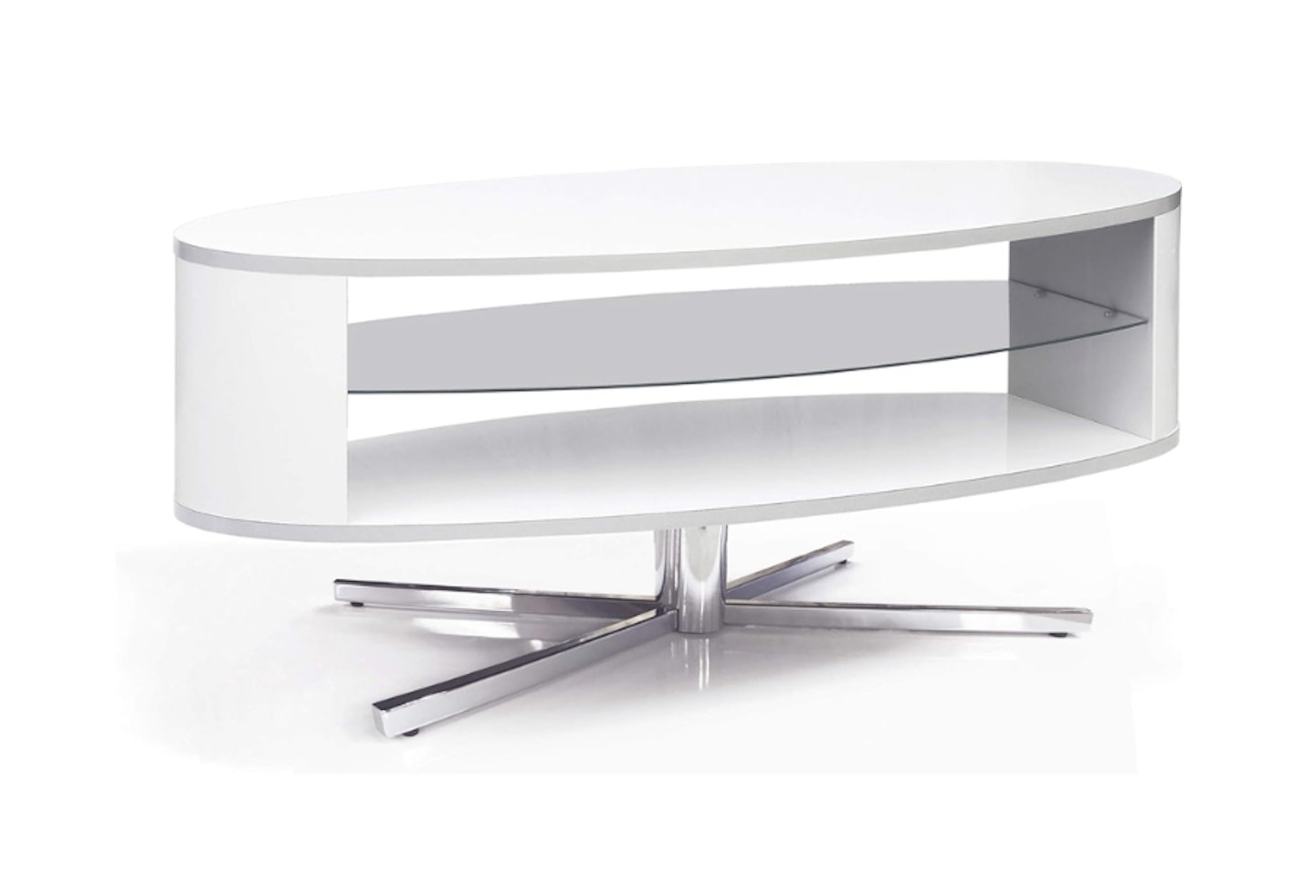MDA Designs Orbit 1100WW Gloss White TV Stand