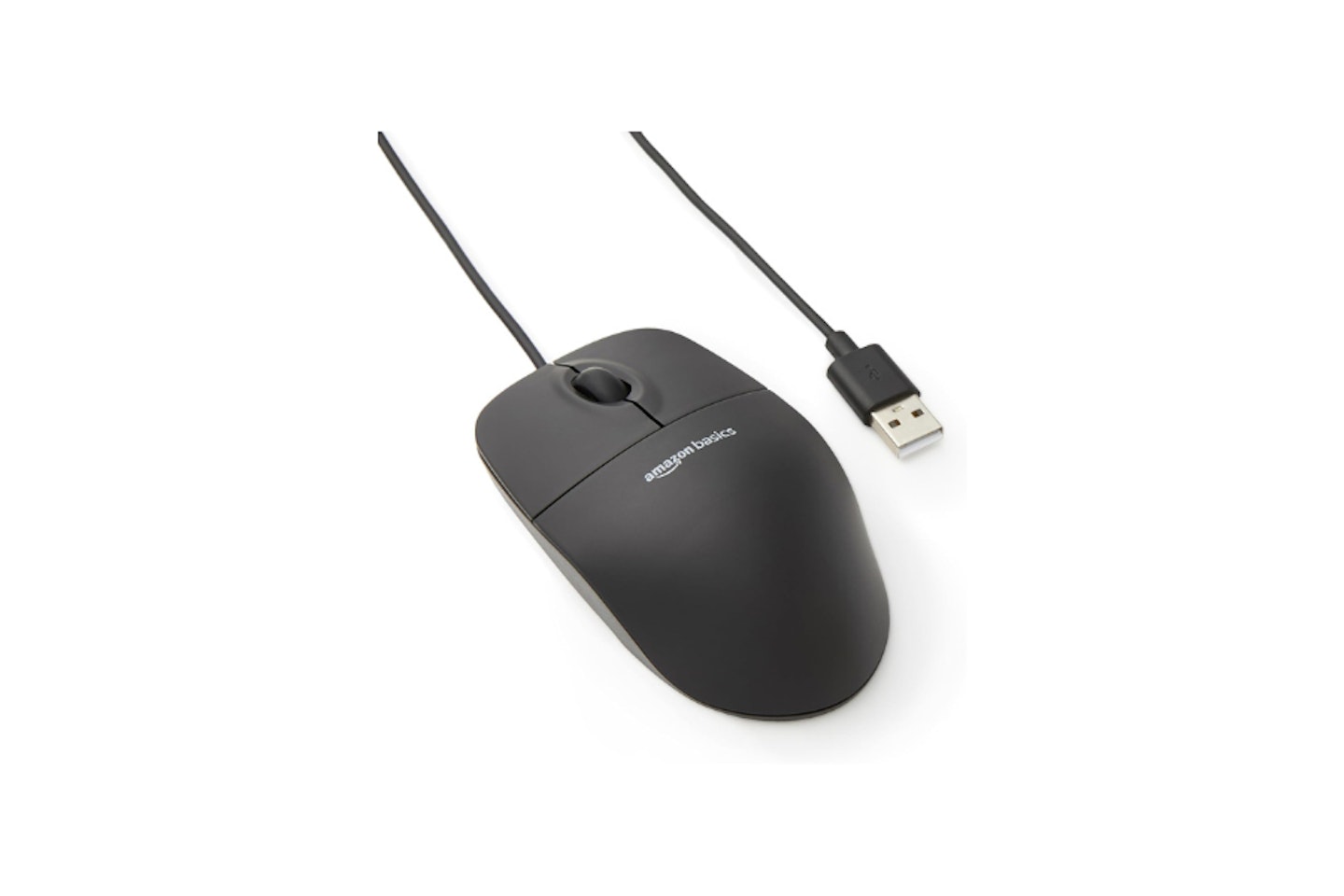 Amazon Basics 3-Button USB Optical Mouse Black