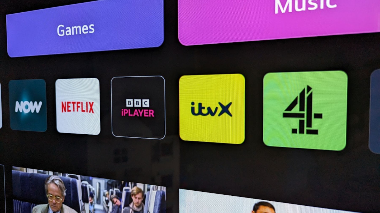 Close up of apps for smart TV or streaming device