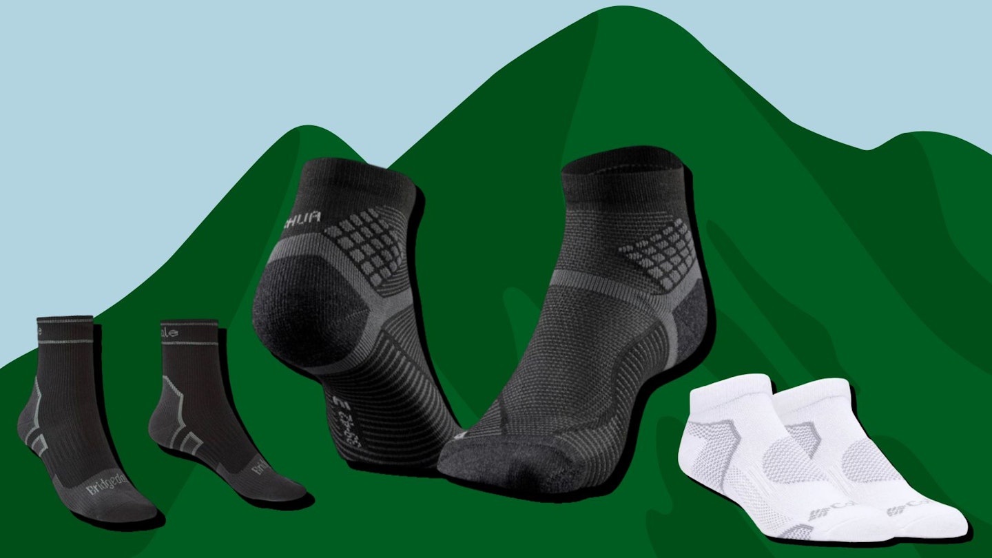A selection of the best walking socks for trainers, with brands like Decathlon, Columbia and Bridgedale
