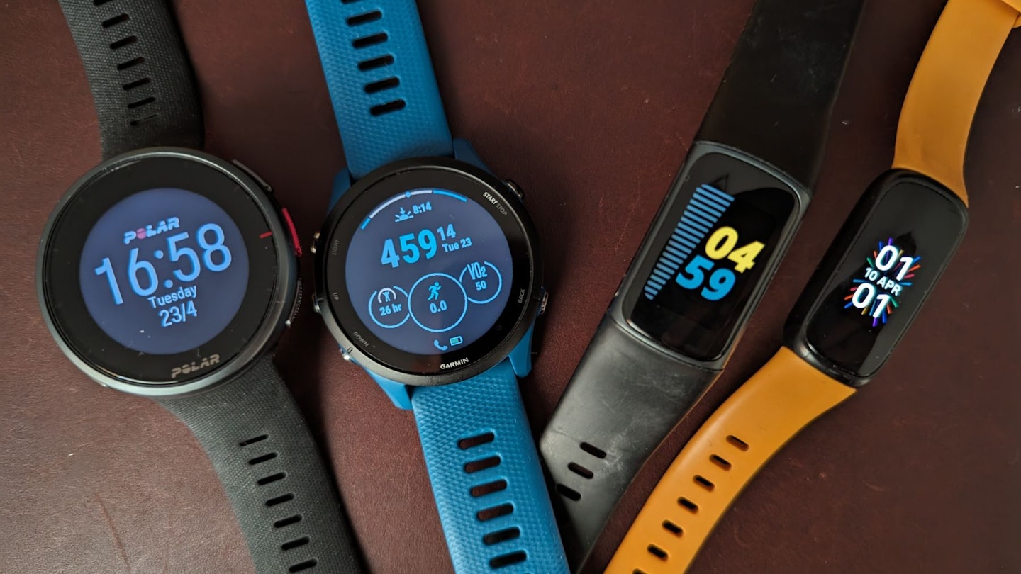 A variety of fitness trackers