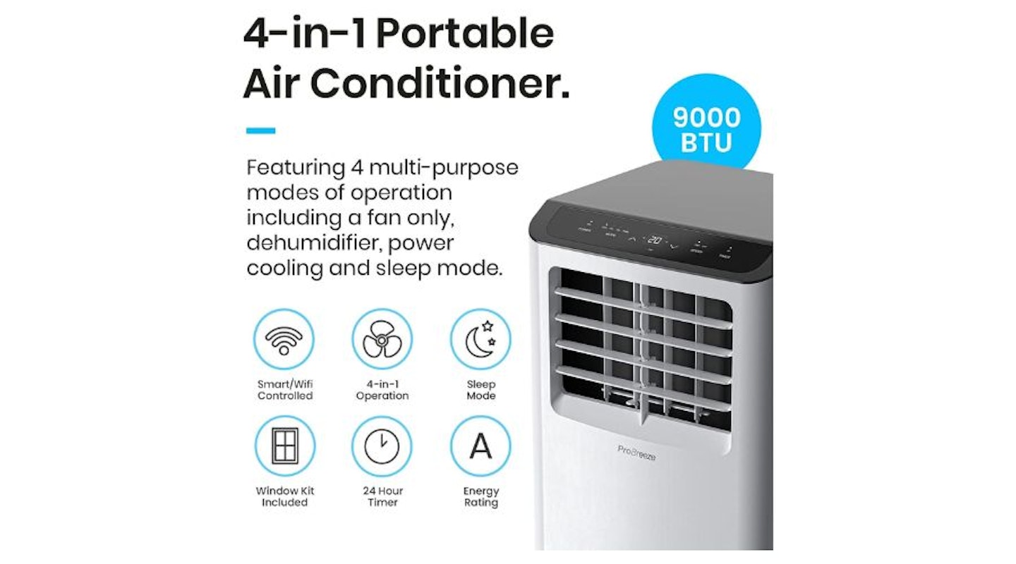 Pro Breeze 4-in-1 Portable Air Conditioner 9000 BTU