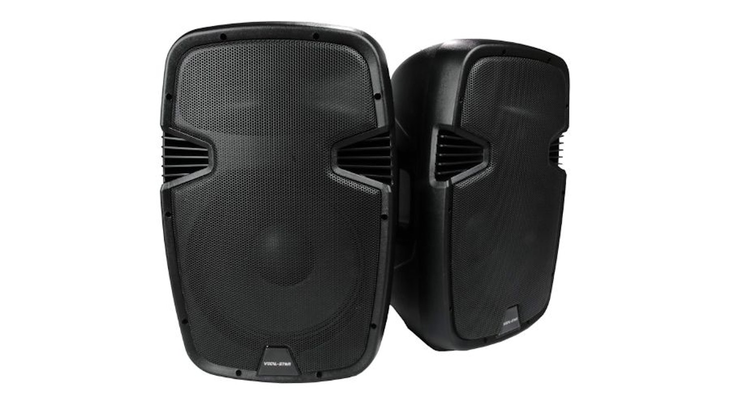 Vocal-Star PA Speaker System 1000w with Speaker Stands and Mic