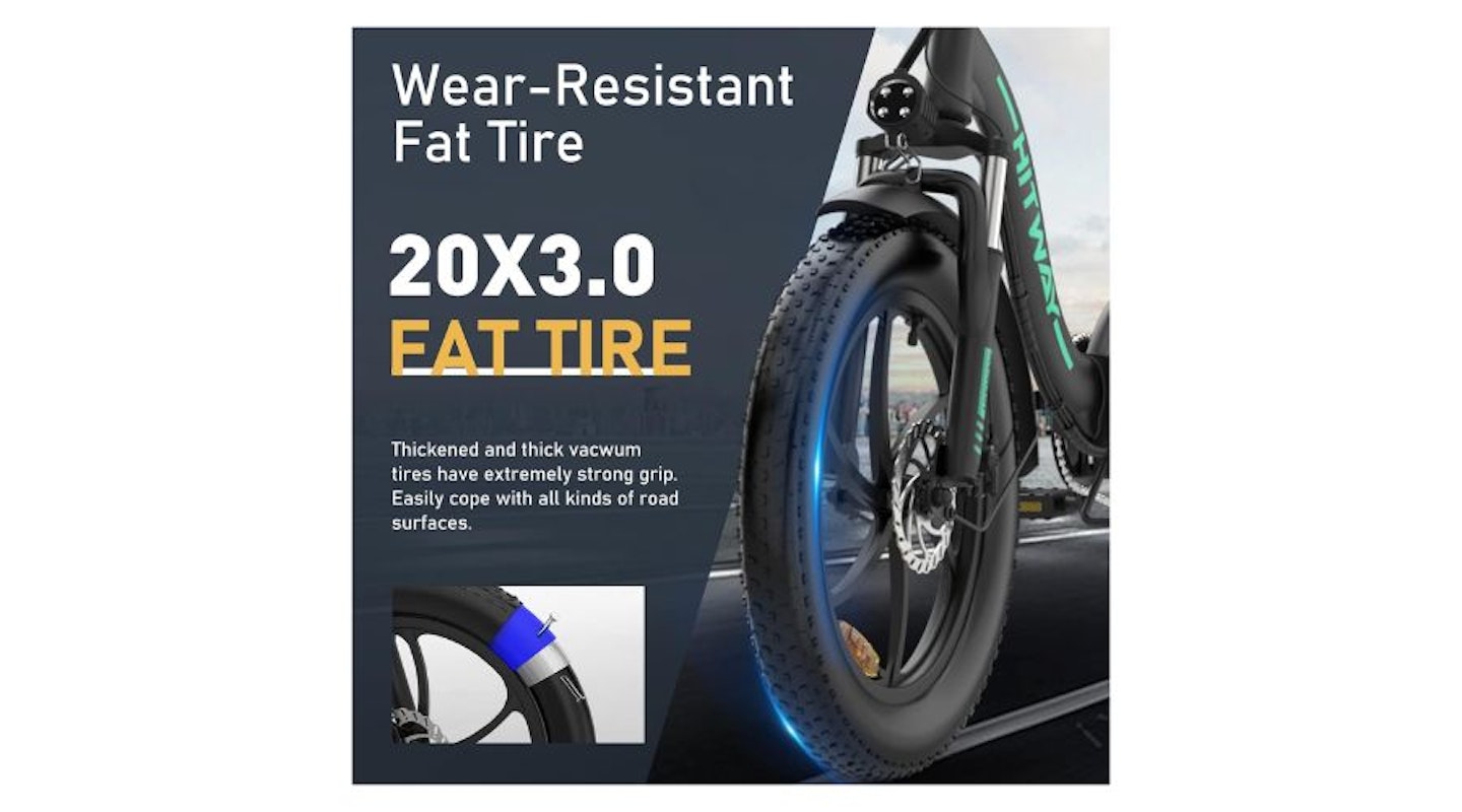 HITWAY Electric Bike, 20-inch Fat Tire E-bike