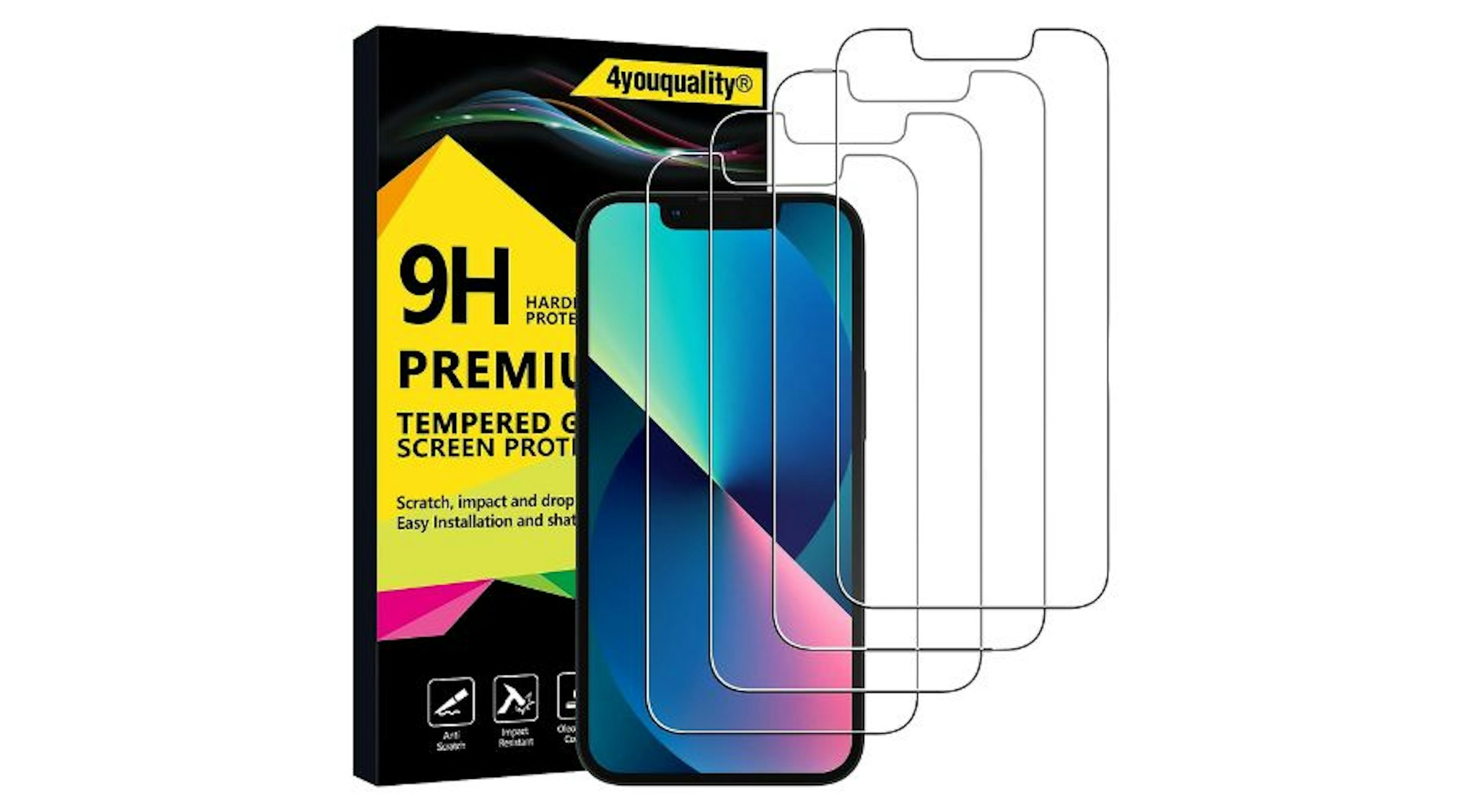 4youquality Screen Protector for iPhone 14, iPhone 13 & iPhone 13 Pro
