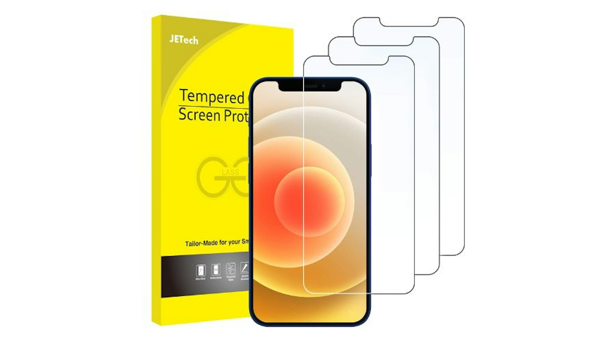 JETech Screen Protector for iPhone 12/12 Pro