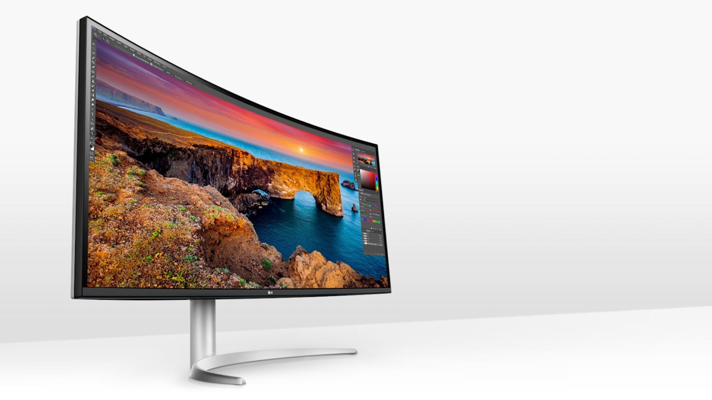 LG curved monitor with HDR display