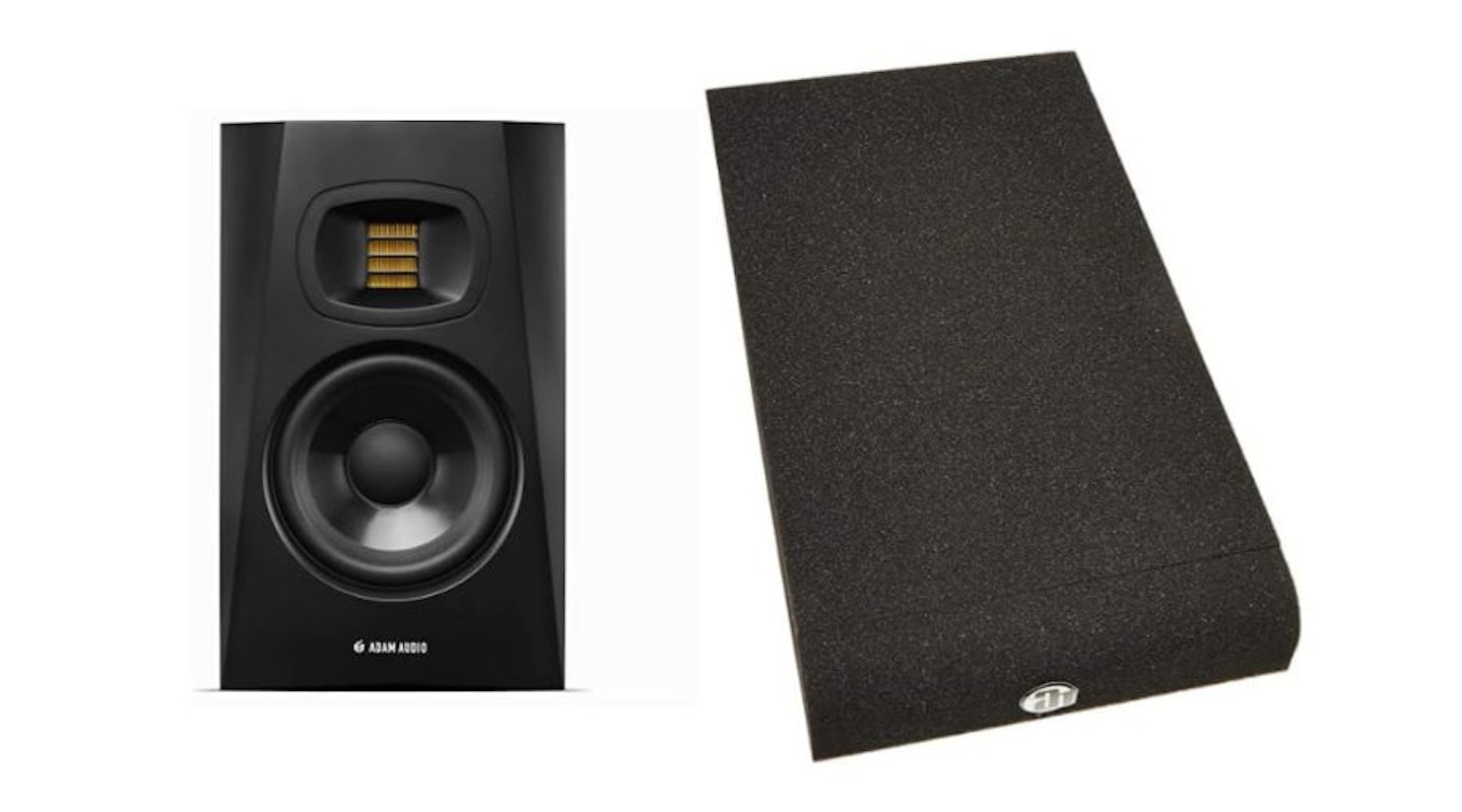 ADAM T5V Audio Studio Monitor and Adam Hall PAD ECO 1 Monitor Isolation Pad