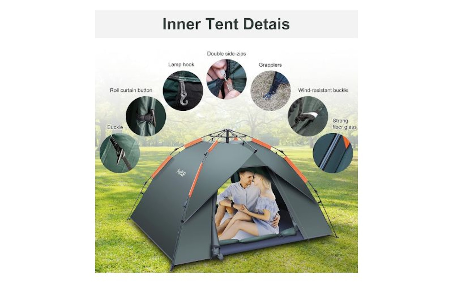 Amflip Camping Tent Automatic three person